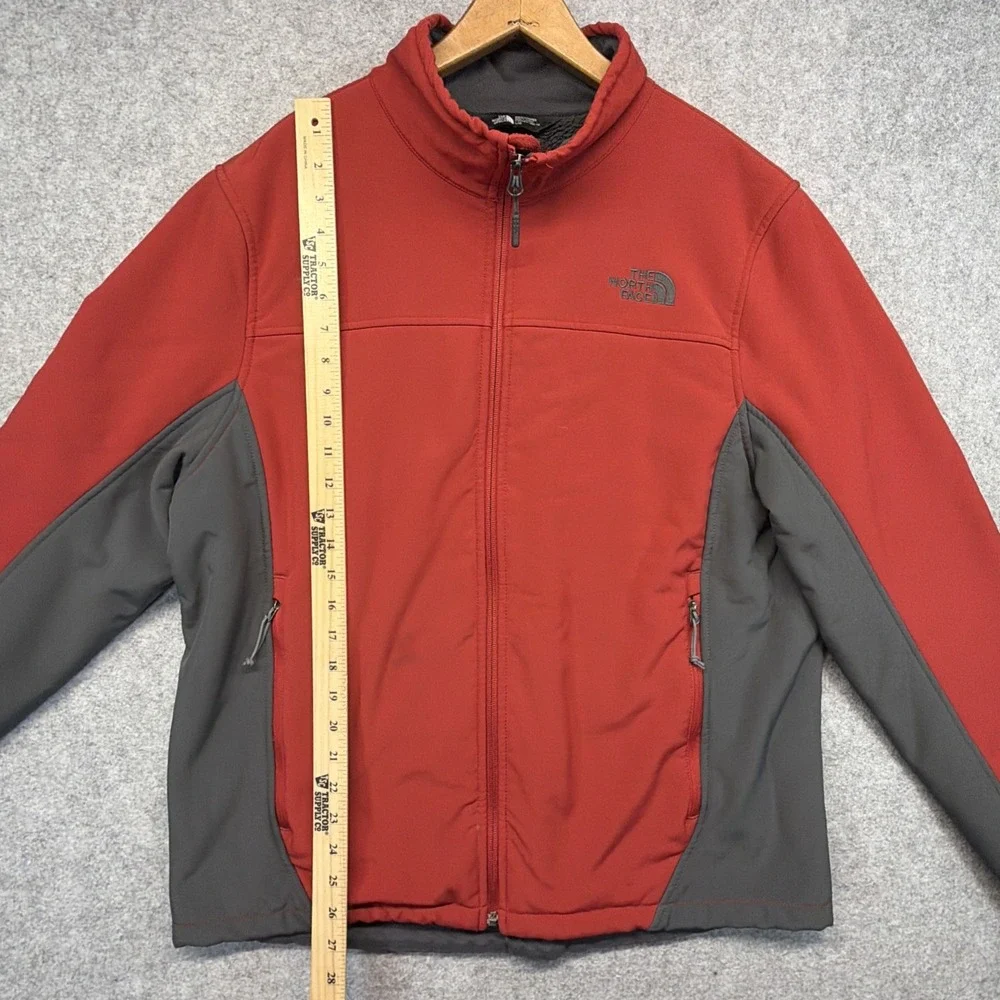 The North Face Windwall Jacket Mens Large Red Sherpa Lined Full Zip Windbreaker